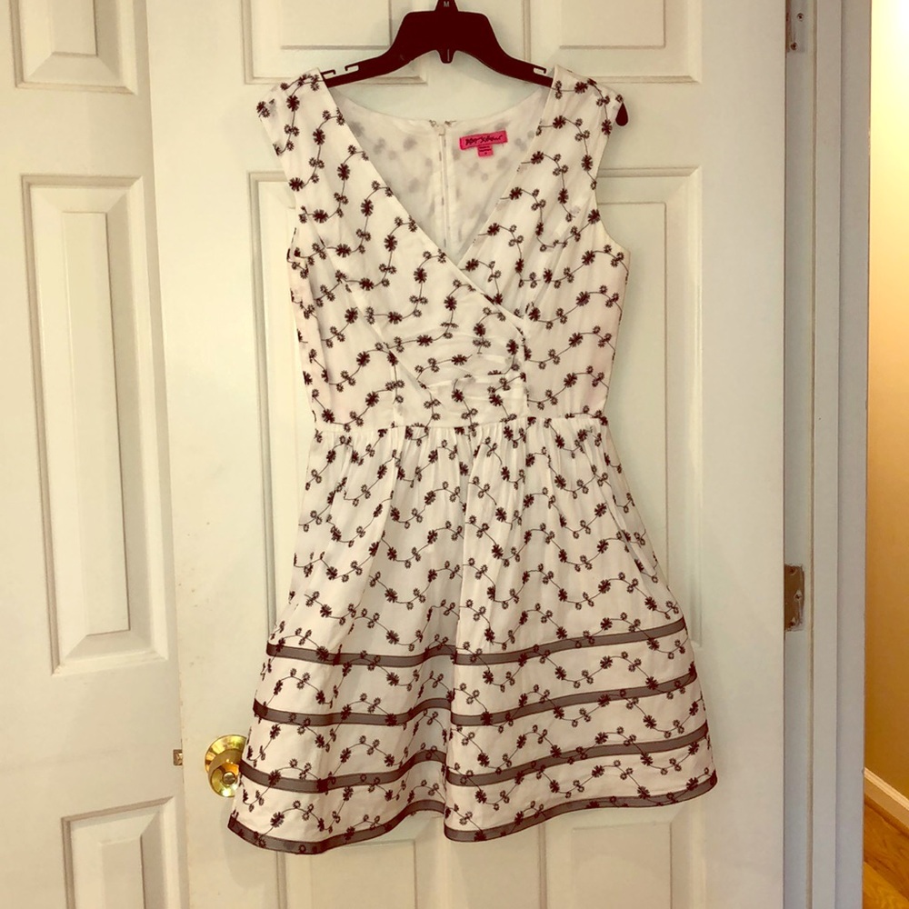 Lovely Black and White Eyelet Sleeveless Dress